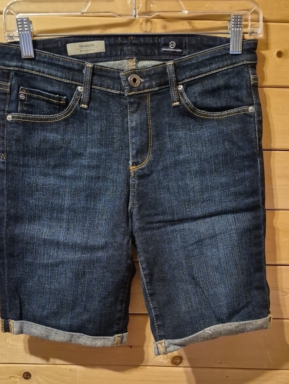 Womens AG Adriano Goldschmied Jean Shorts Size 26 Bermuda Inseam 8in